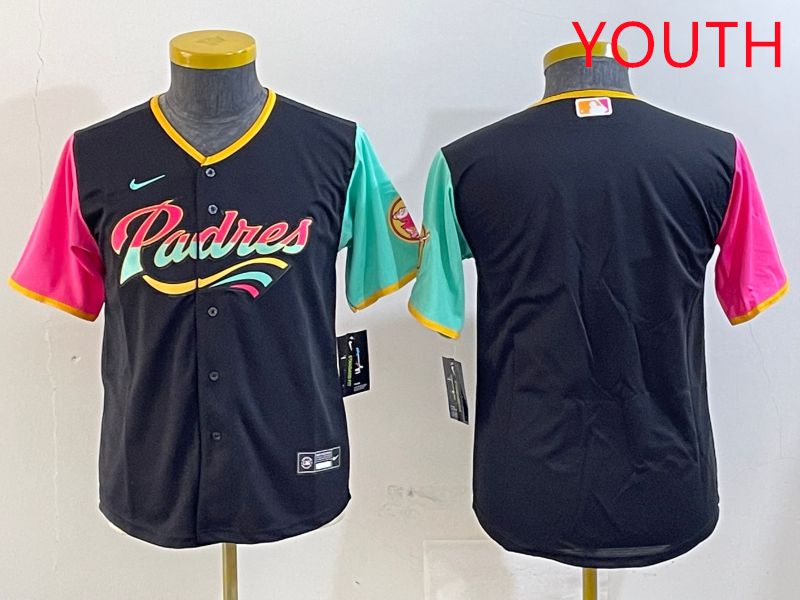Youth San Diego Padres Blank Black City Edition Game 2025 Nike MLB Jersey style 1->youth mlb jersey->Youth Jersey